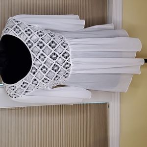 Roz & Ali White Crochet Blouse